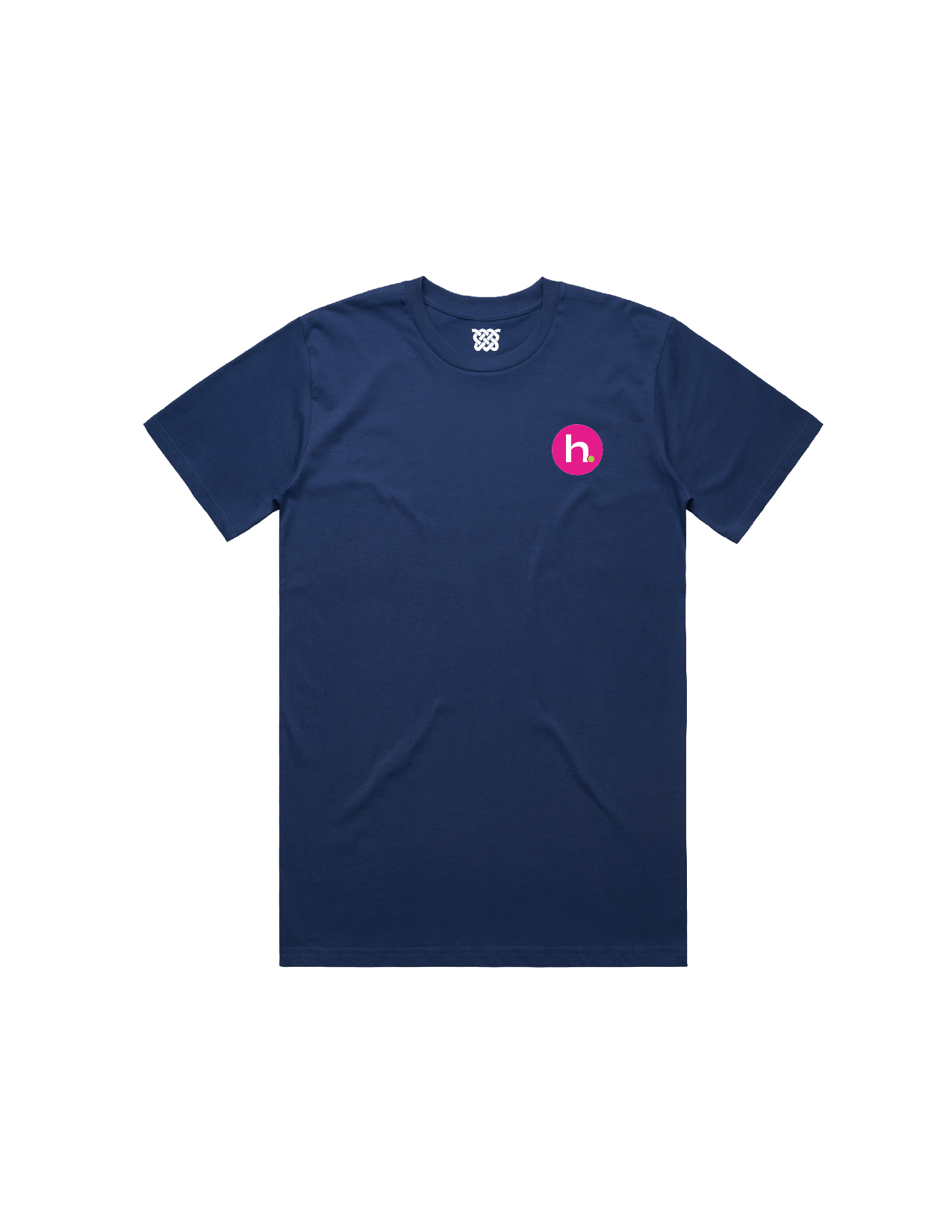 h. Dot City Standard Tee: Navy & Bright Pink